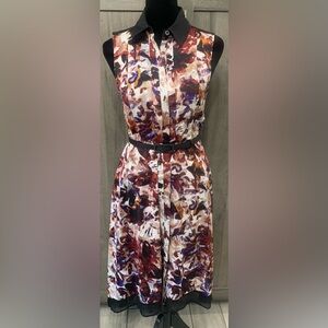 Simply Vera Wang Floral Business Casual Button Up Party Dress Women's Size XS